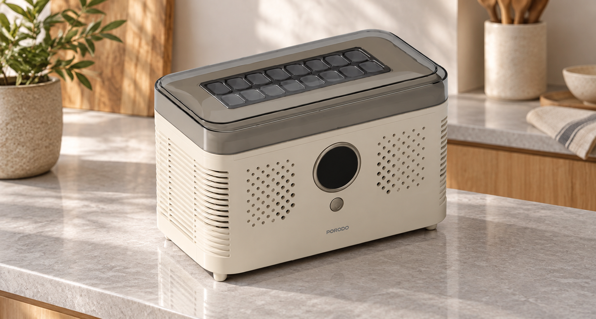 GREY Studio lifestyle | Porodo Lifestyle Frostiq Portable Ice Cube Maker - Beige | PDLFSTZBJ04BG