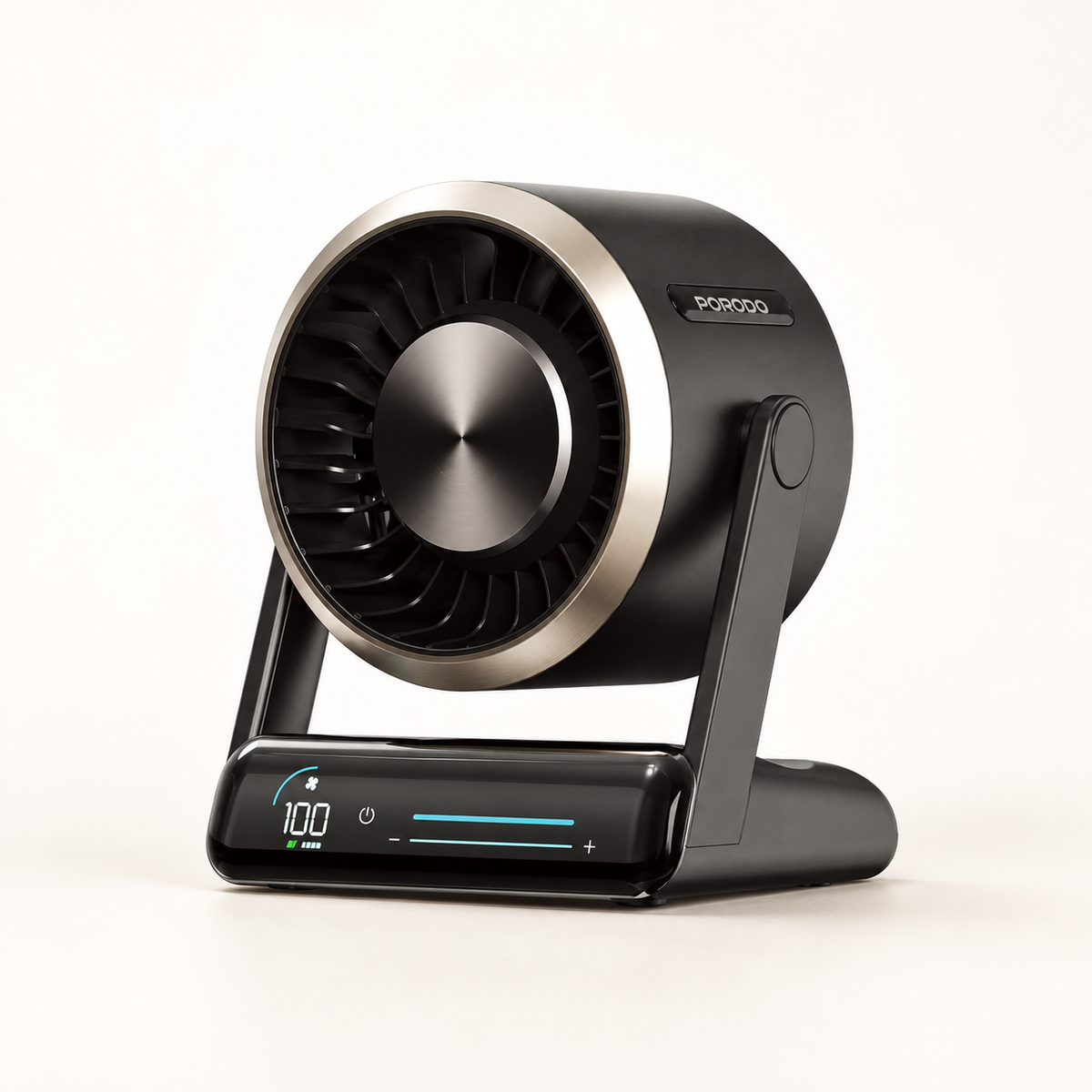 GREY Studio catalog | Porodo Lifestyle Chillo Core Desktop Fan with LED Display - Black | PDLFSTZH37BK