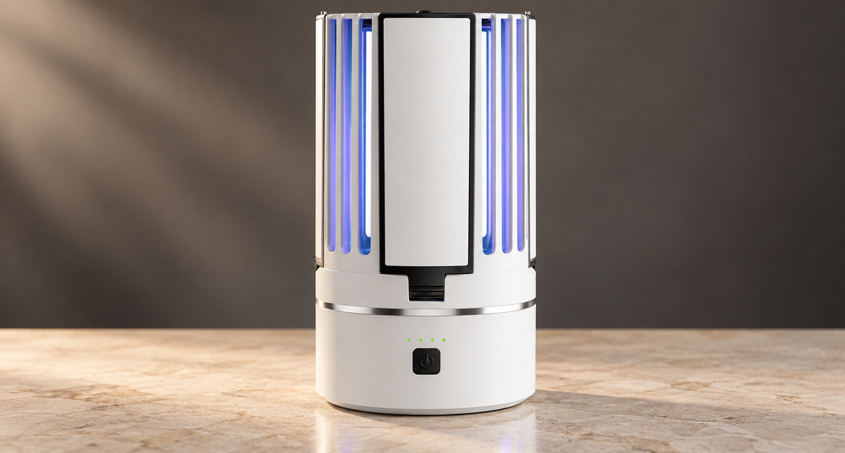 GREY Studio editorial | Porodo Lifestyle Portable 2-in-1 Insect Killer Lamp with Safe & Silent Operation - White | PDLS638WH