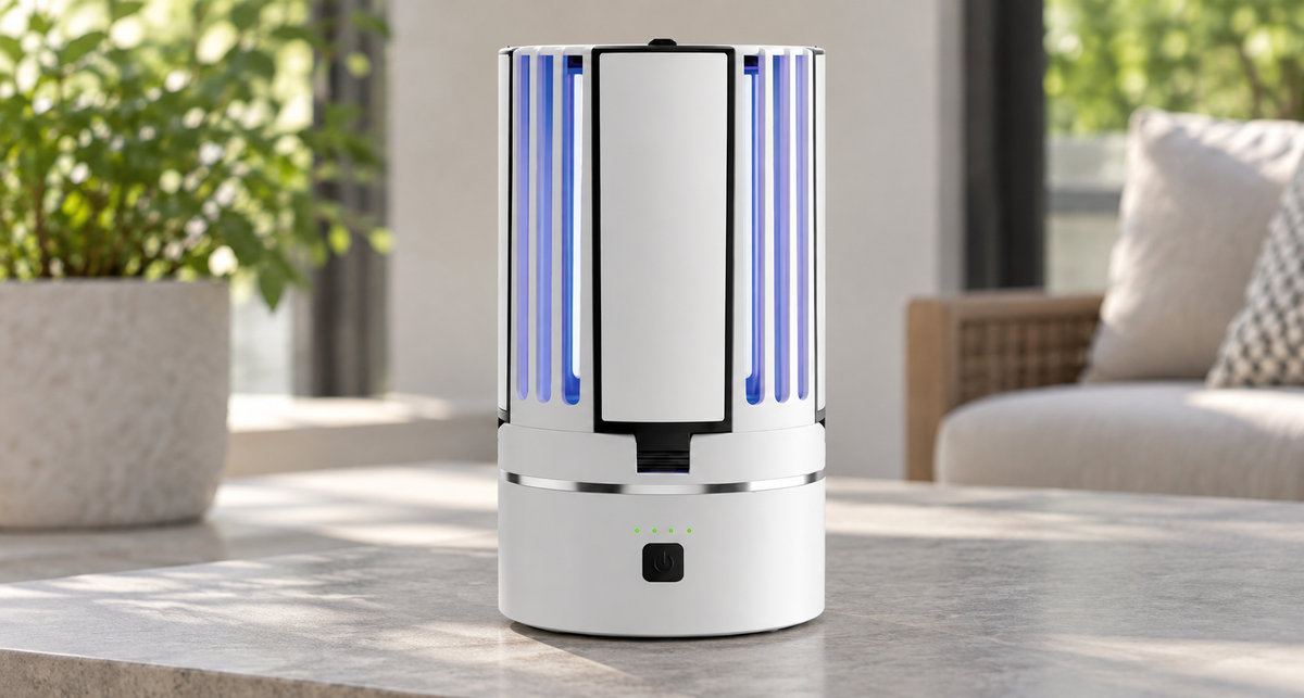 GREY Studio lifestyle | Porodo Lifestyle Portable 2-in-1 Insect Killer Lamp with Safe & Silent Operation - White | PDLS638WH