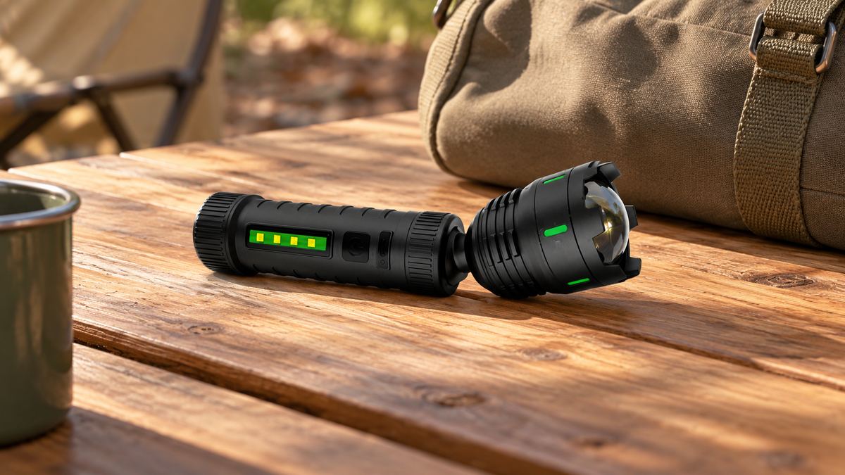 GREY Studio lifestyle | Porodo Lifestyle Orbit Multi-Color Laser Torch with Power Bank Function - Black | PDLSTL2220