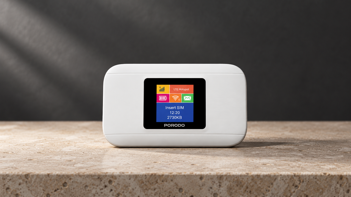 GREY Studio editorial | Porodo Nexfi 3000mAh 4g LTE Portable WiFi Router Multi-User Connection - White | PDM603WH