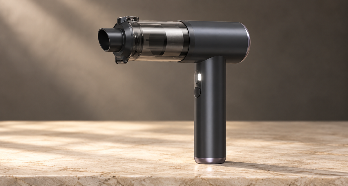 GREY Studio editorial | Porodo Tornado Pro Air Duster & Vacuum Cleaner With Detachable Nozzles - Gray | PDM8DGY