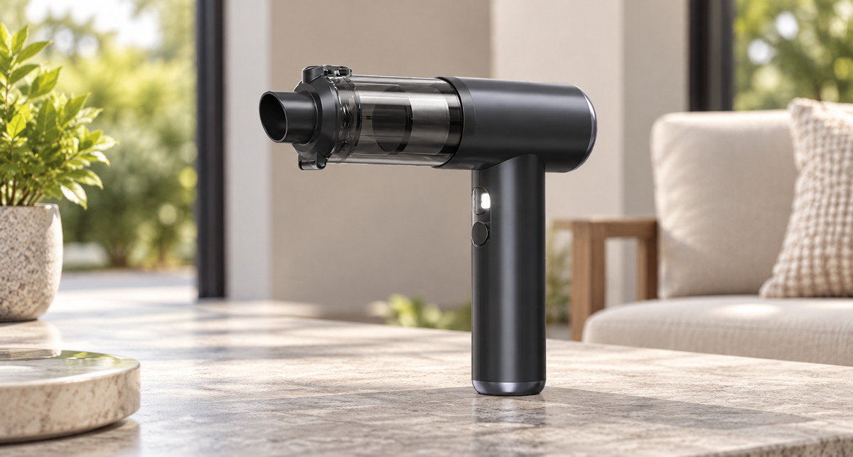 GREY Studio lifestyle | Porodo Tornado Pro Air Duster & Vacuum Cleaner With Detachable Nozzles - Gray | PDM8DGY