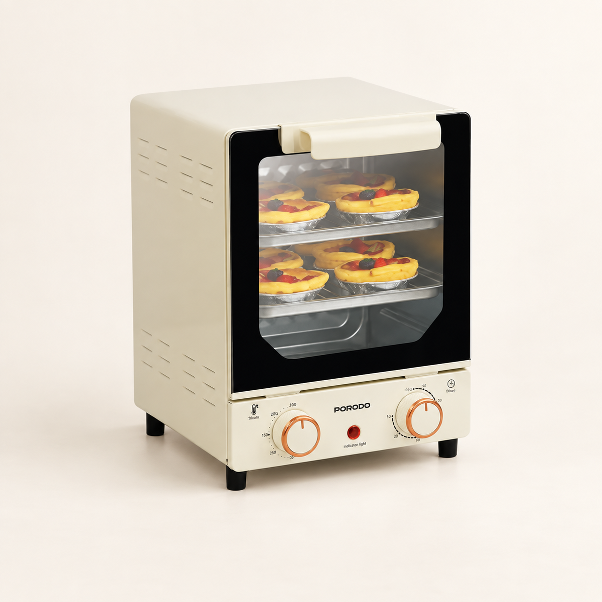 GREY Studio catalog | Porodo Lifestyle Vertical Design Temp Glass Mini Oven - White | PDMOKB15FWH