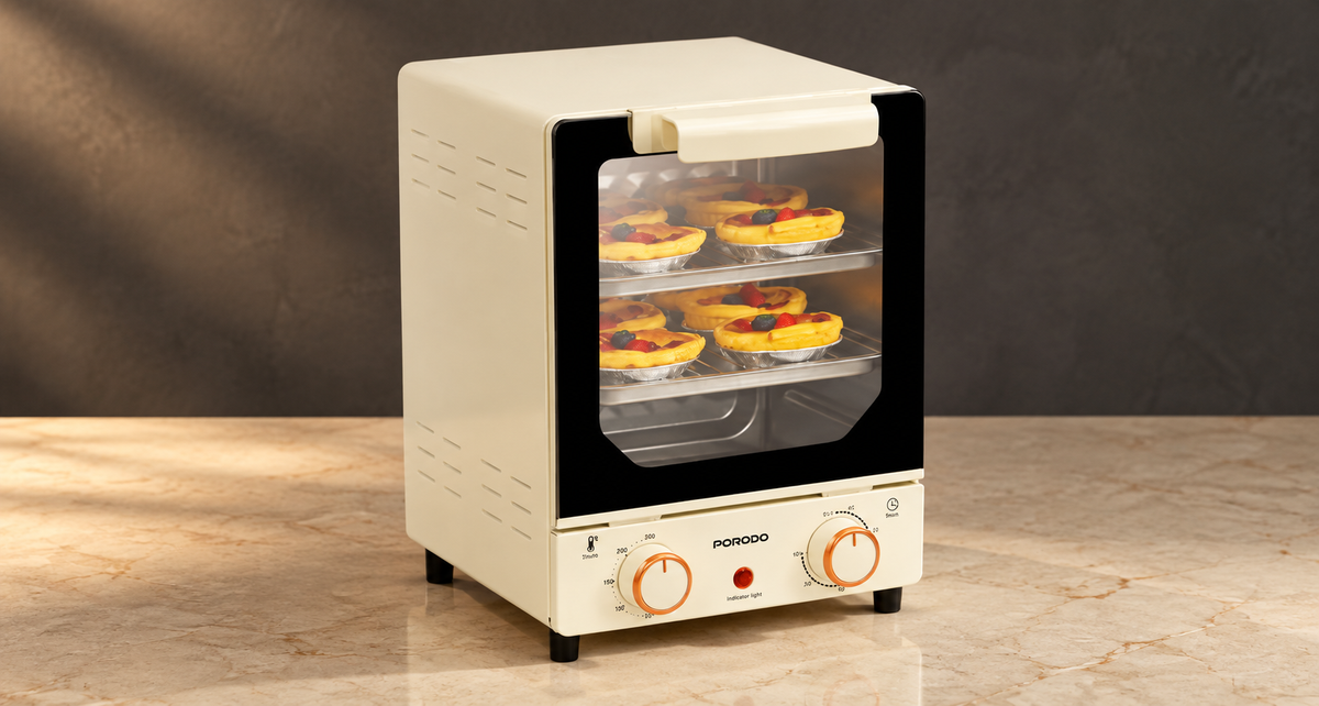 GREY Studio editorial | Porodo Lifestyle Vertical Design Temp Glass Mini Oven - White | PDMOKB15FWH