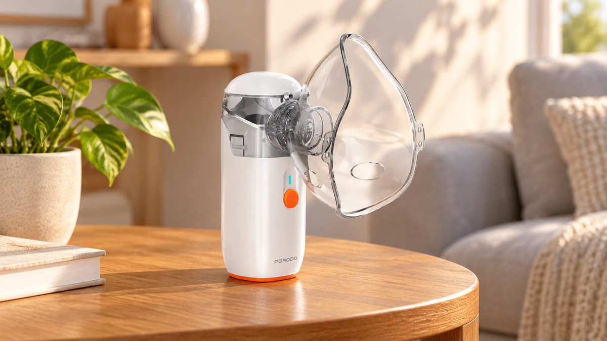 GREY Studio lifestyle | Porodo LiveOn Portable Rechargeable Nebulizer - White | PDN3WH
