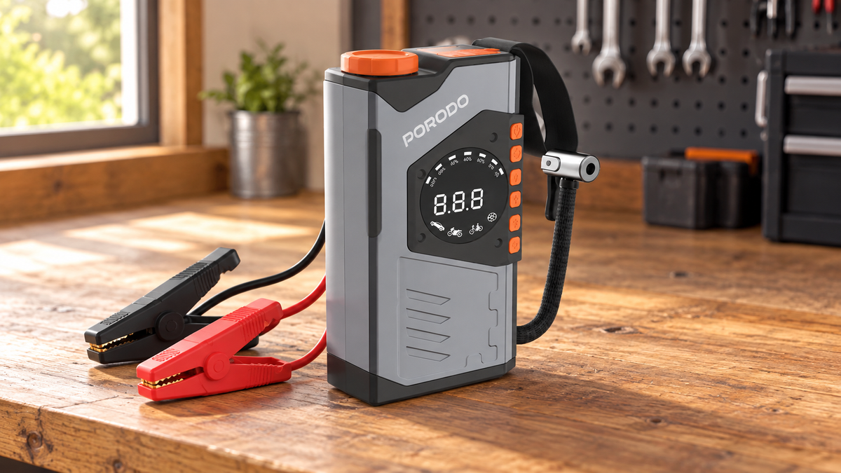 GREY Studio lifestyle | Porodo VoltBoost 10000mAh Compact Utility Tool - Gray | PDPBA10GY