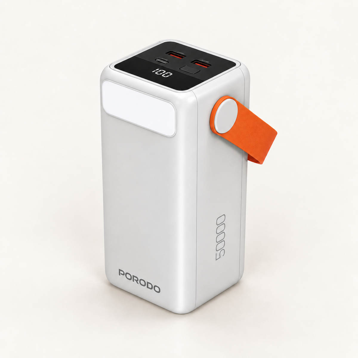 GREY Studio catalog | Porodo PortaPower 50000mAh Power Bank with Built-In LED Lighting - White | PDPBXRT50WH