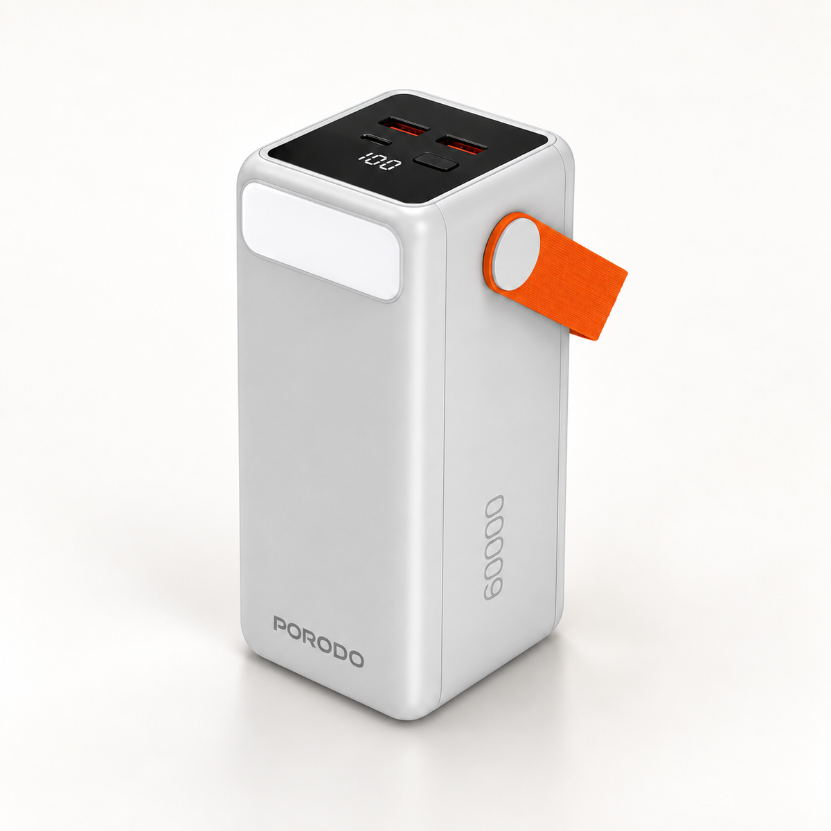 GREY Studio catalog | Porodo PortaPower 60000mAh Power Bank with Built-In LED Lighting - White | PDPBXRT60WH