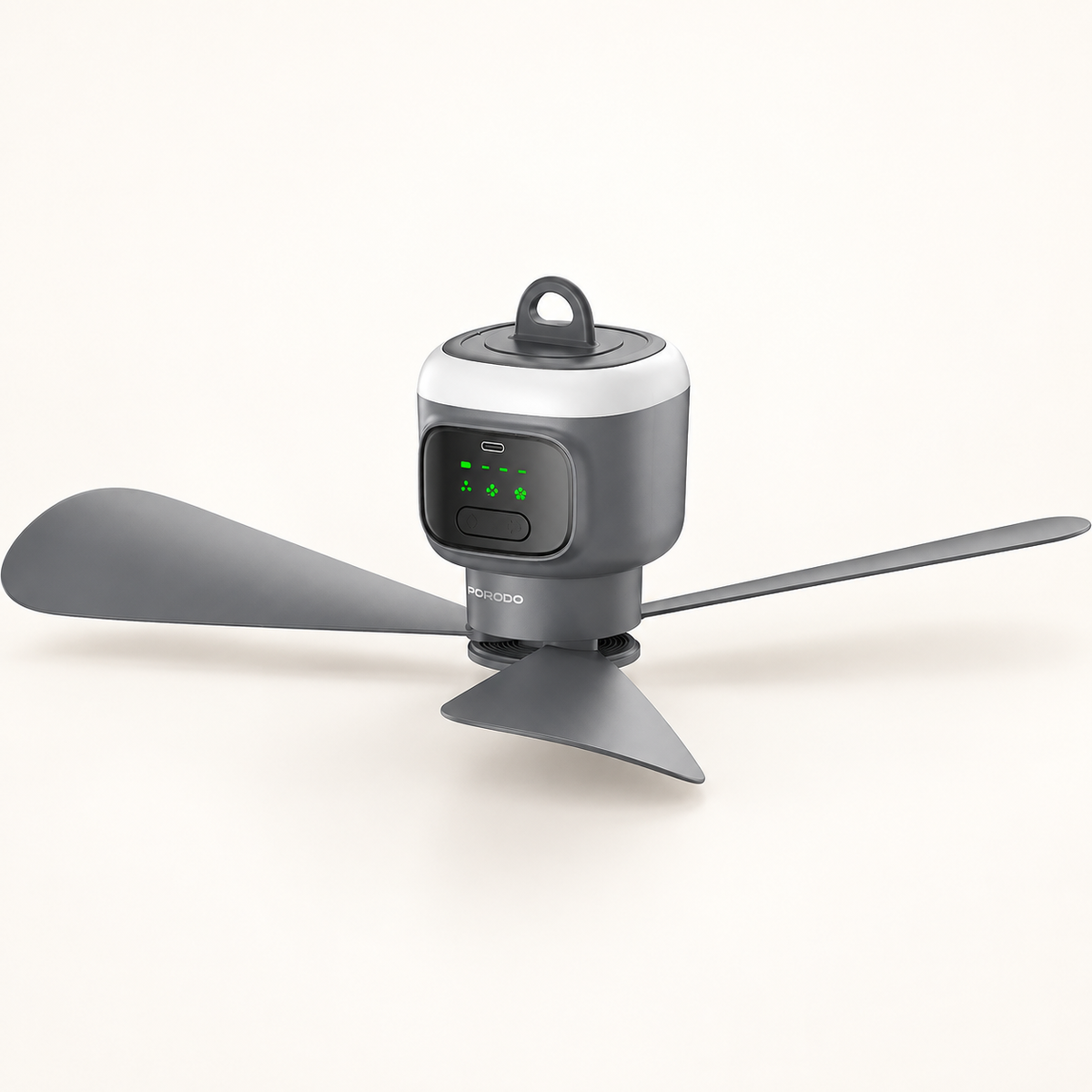 GREY Studio catalog | Porodo Lifestyle Camping Rechargeable Ceiling Fan - Gray | PDRSF12KGY