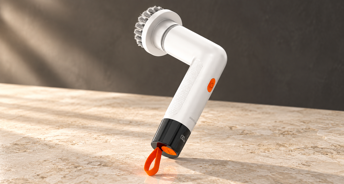 GREY Studio editorial | Porodo Lifestyle MiniSpin Electric Cleaning Brush - White | PDS3CBWH