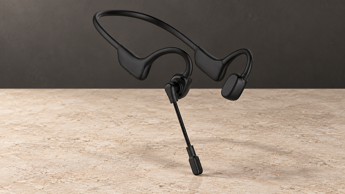 GREY Studio editorial | Porodo Soundtec Vibrix Air Conduction Wireless Headset - Black | PDSTLB03