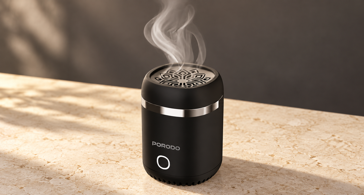 GREY Studio editorial | Porodo Lifestyle Dreams Mini Incense Burner - Black | PDWBIBSLBK