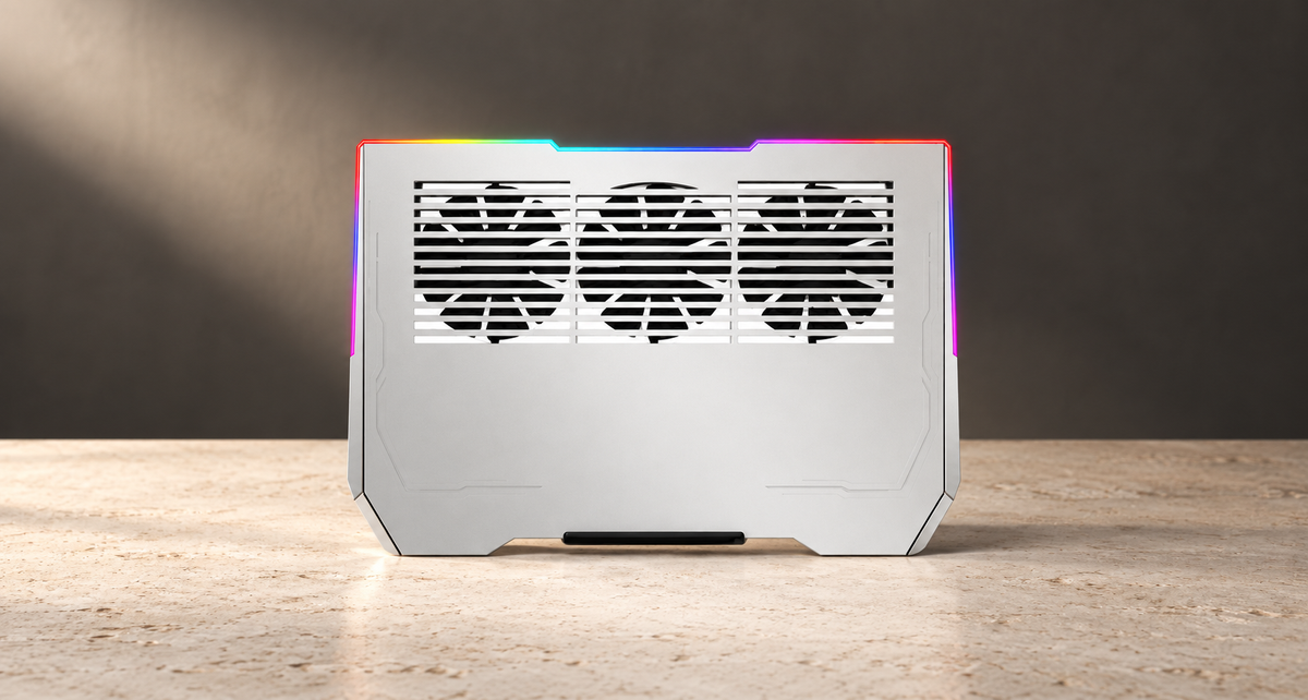 GREY Studio editorial | Porodo Gaming Al RGB Laptop Cooling Fan | PDX117