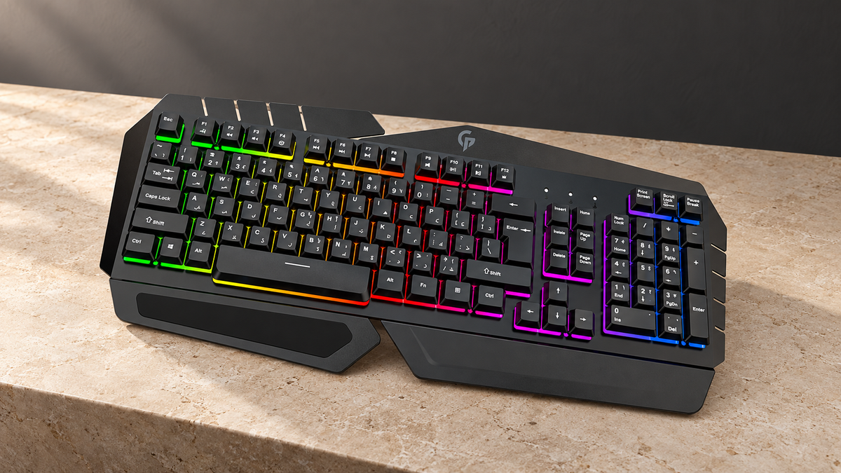 GREY Studio editorial | Porodo Gaming Keyboard With powerful Metal Frame | PDX212-BK