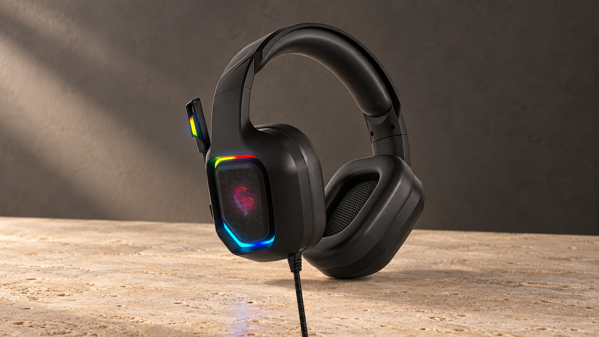 GREY Studio editorial | Porodo Gaming Headphone With RGB (High Definition) | PDX411-BK