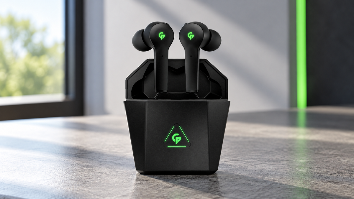 GREY Studio lifestyle | Porodo Gaming True-Wireless Earbuds 300mAh | PDX412-BK