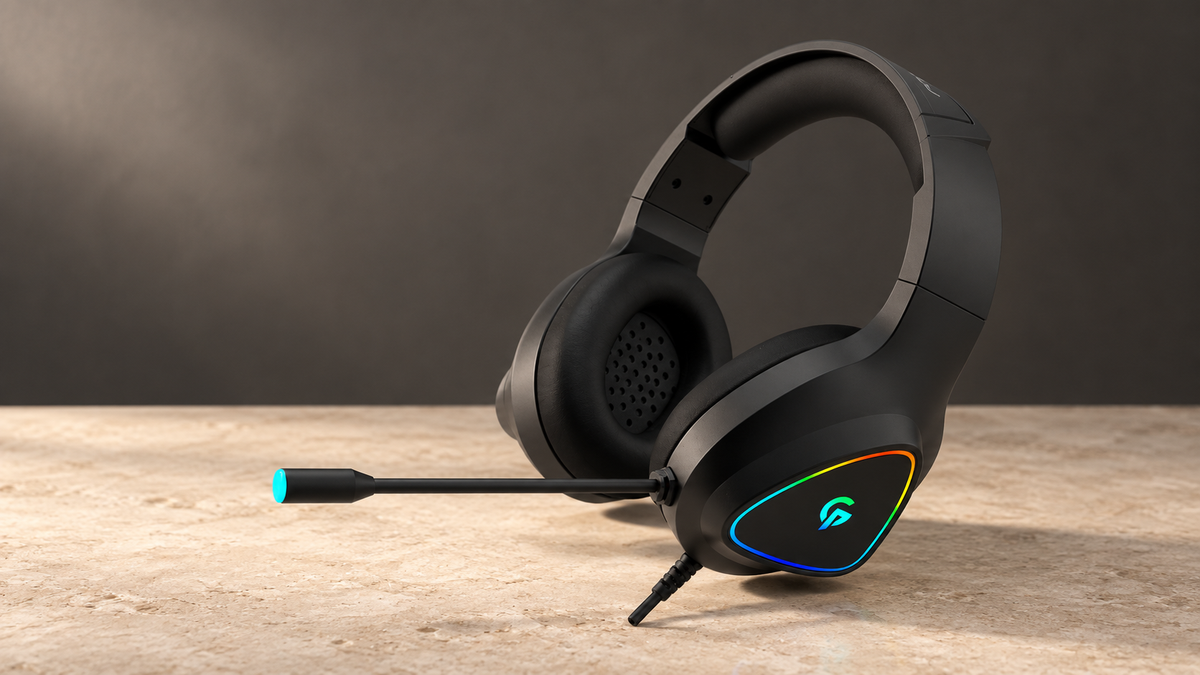 GREY Studio editorial | Porodo Gaming Headphone HD Sound with RGB - Black | PDX414BK