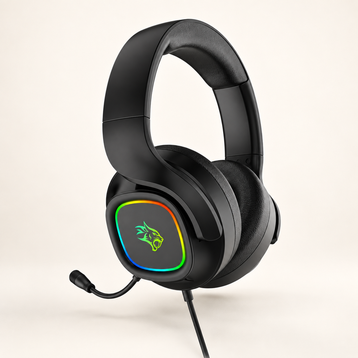GREY Studio catalog | Porodo Gaming RGB Headphone with Detachable Microphone - Black | PDX418