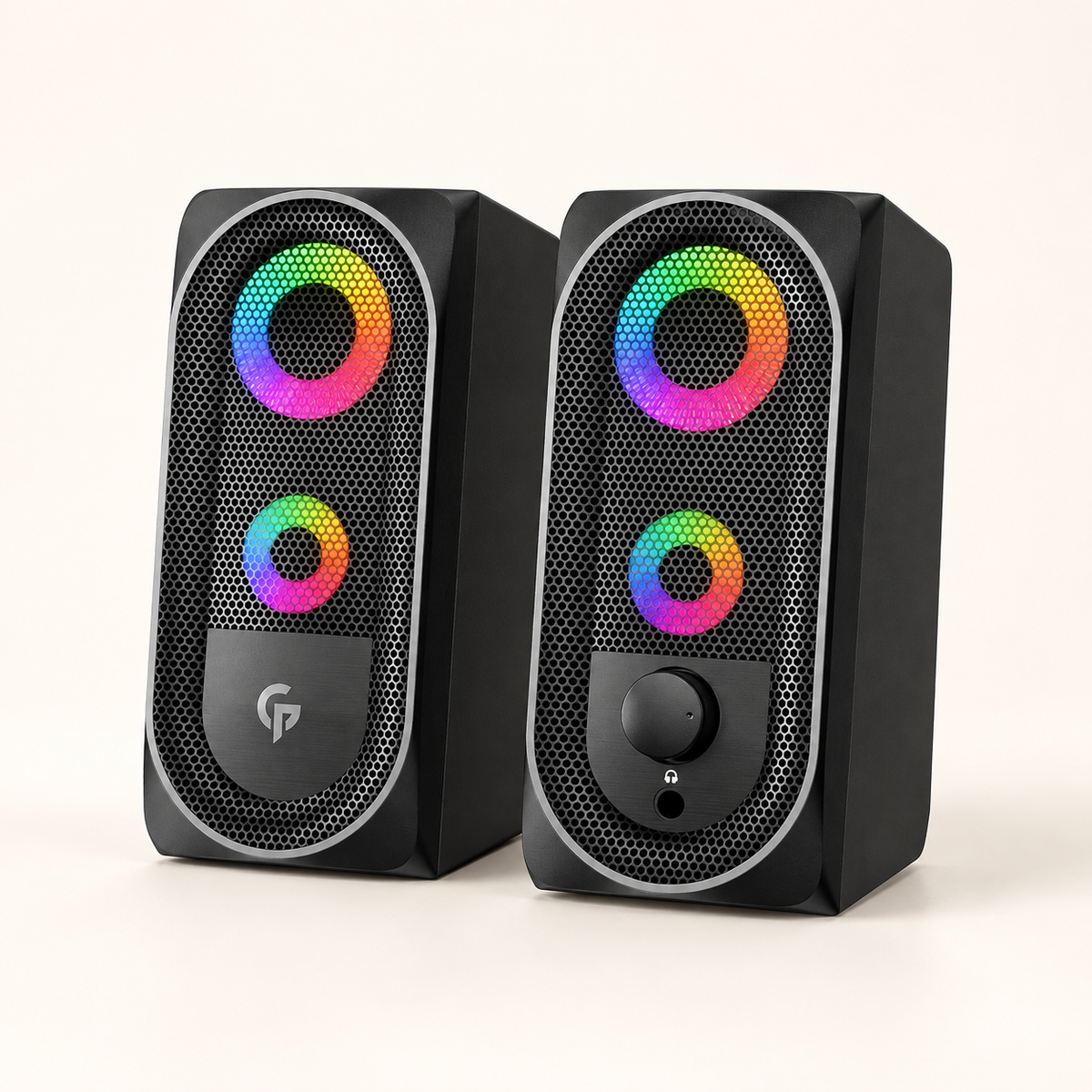 GREY Studio catalog | Porodo Stereo Gaming Speakers With Lighting Touch Sensor | PDX511-BK