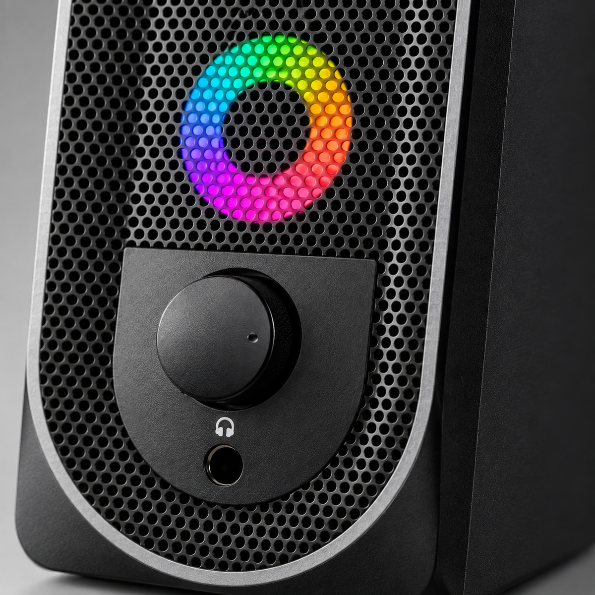 GREY Studio detail | Porodo Stereo Gaming Speakers With Lighting Touch Sensor | PDX511-BK