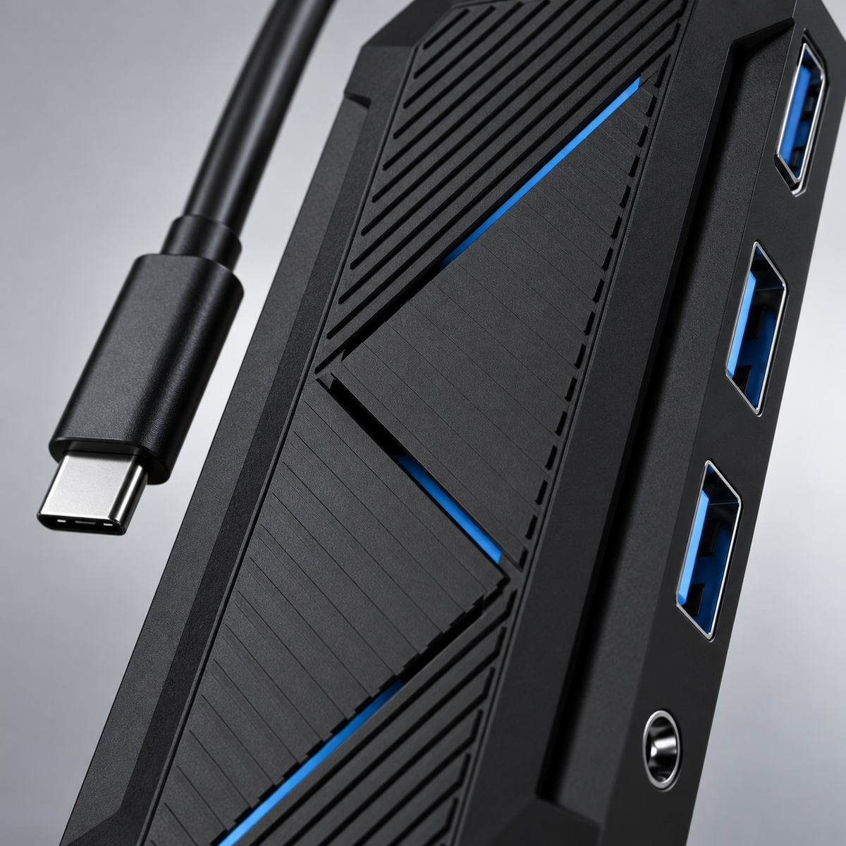 GREY Studio detail | Porodo Gaming 9 in 1 USB-C Hub Gamers Edition | PDX520-BK