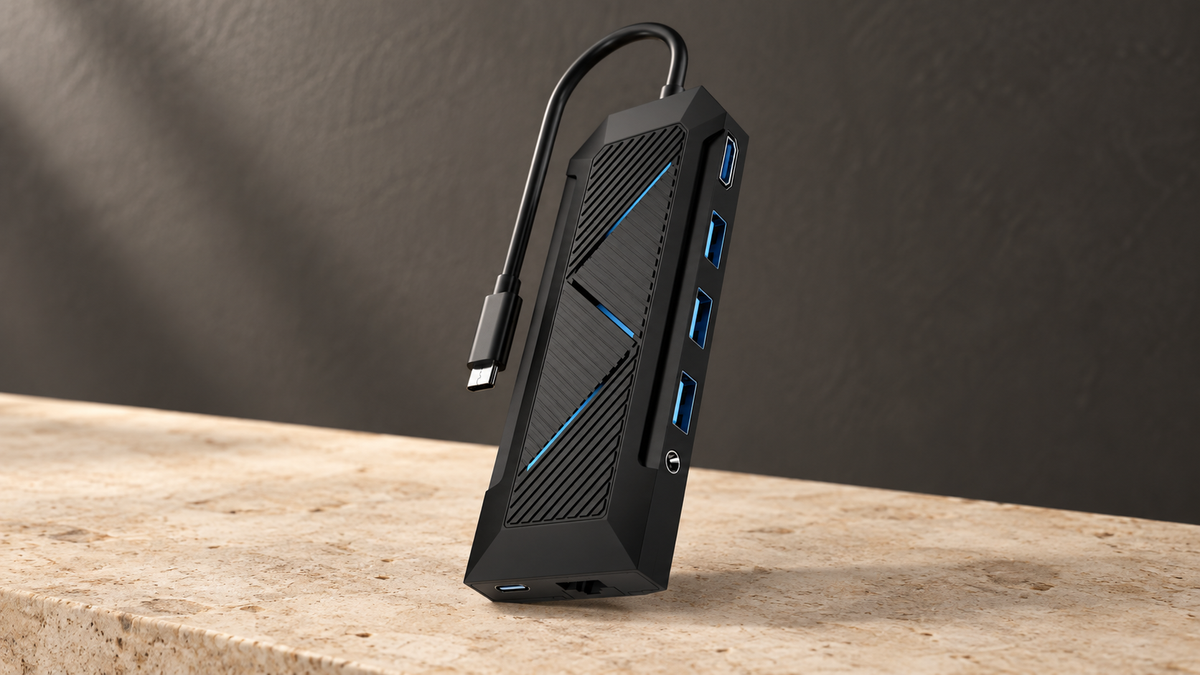 GREY Studio editorial | Porodo Gaming 9 in 1 USB-C Hub Gamers Edition | PDX520-BK