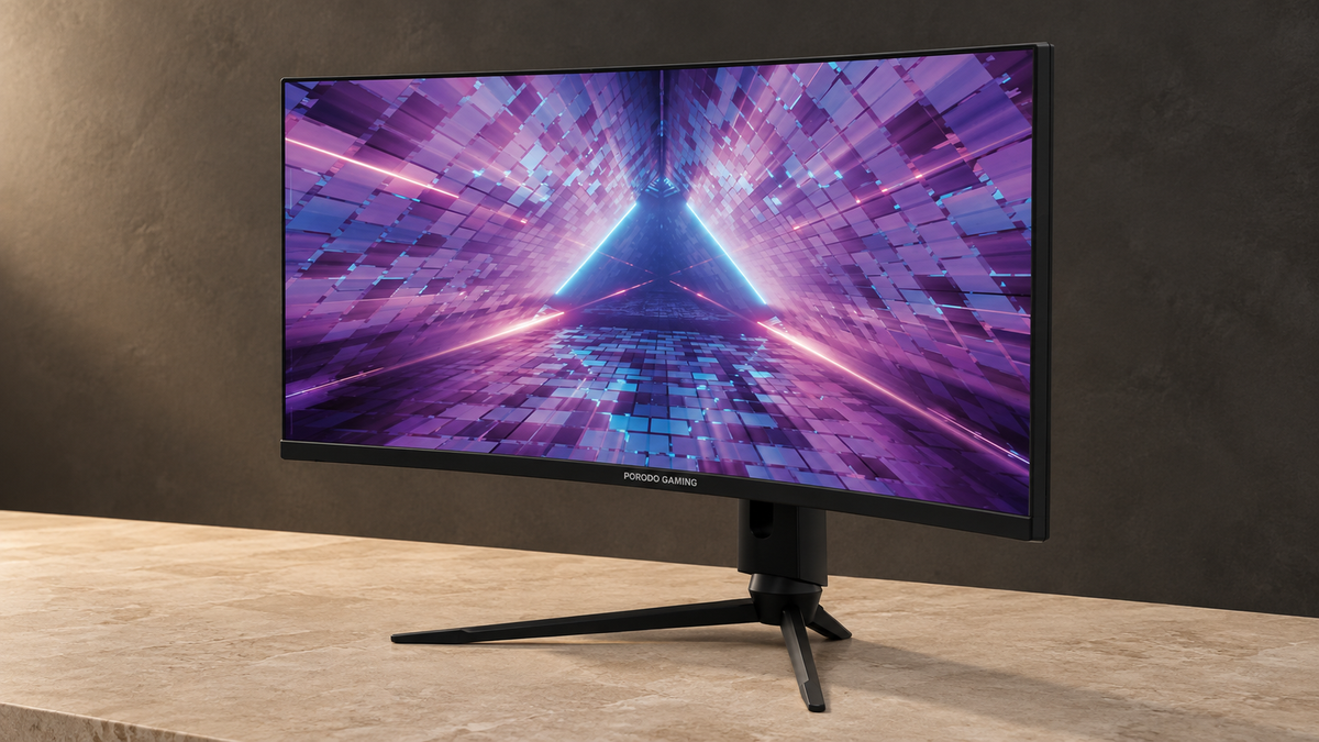 GREY Studio editorial | Porodo Gaming Ultra Wide-Curved Monitor 34 Inch | PDX524-BK