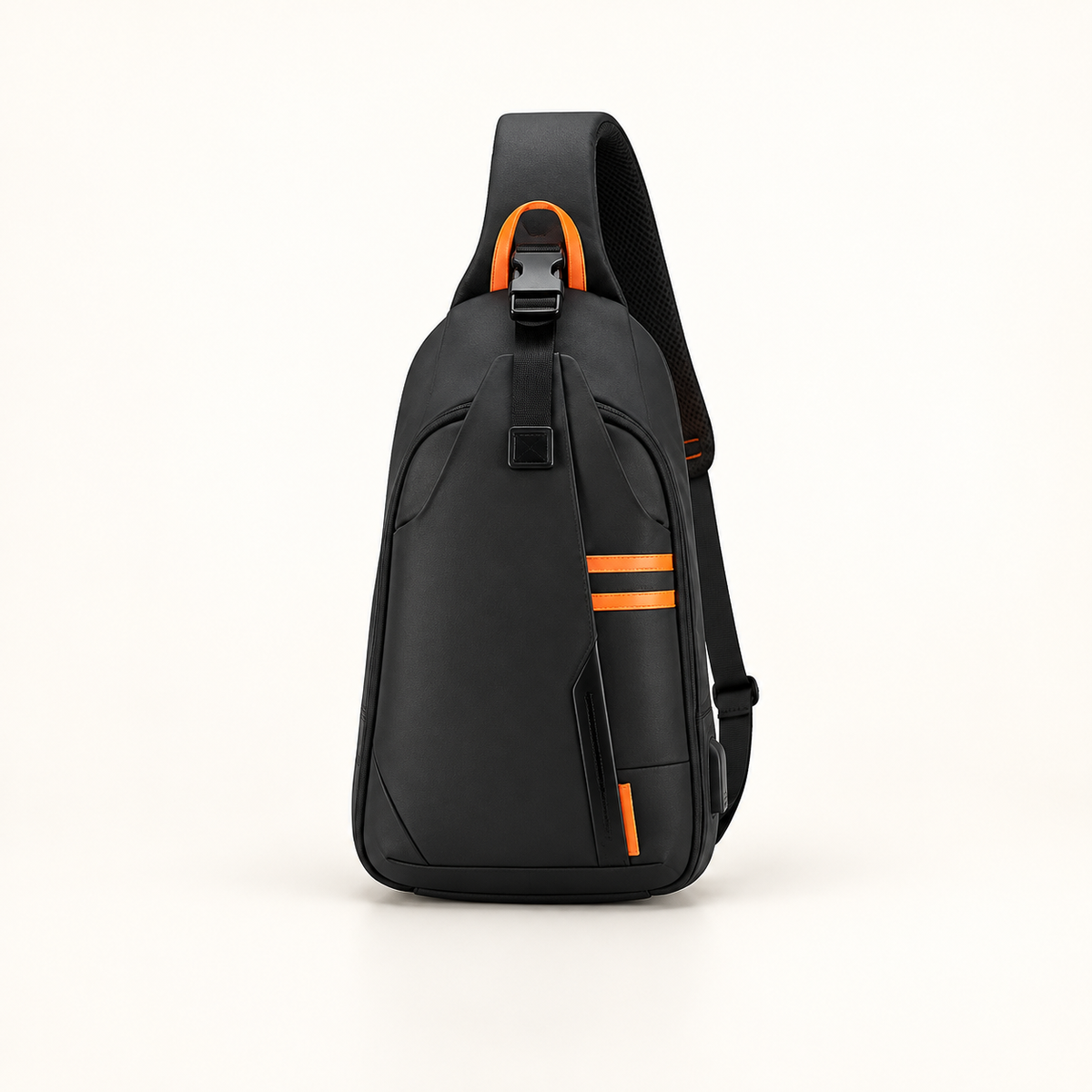 GREY Studio catalog | Porodo Gaming Water-Resistant PU Sling Bag With USB-C Port - Black | PDX532