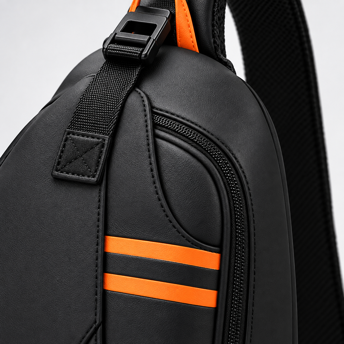GREY Studio detail | Porodo Gaming Water-Resistant PU Sling Bag With USB-C Port - Black | PDX532