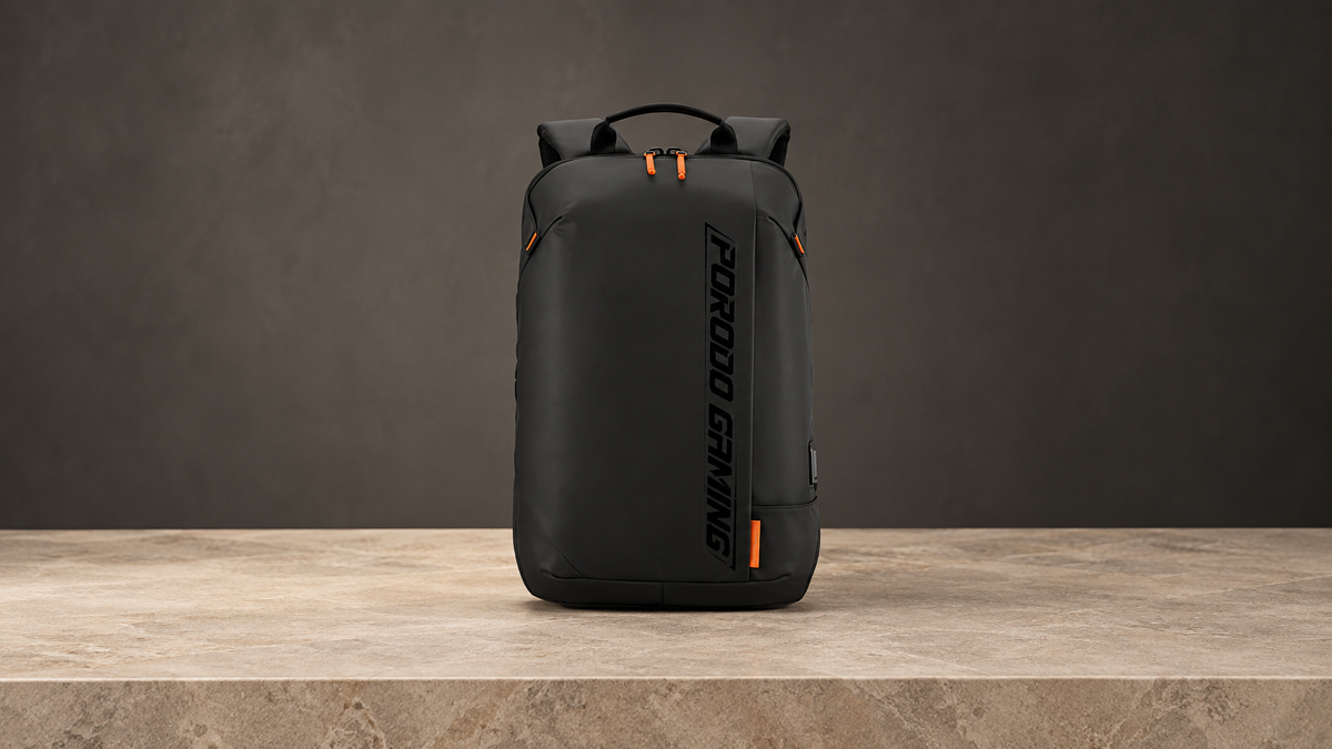 GREY Studio editorial | Porodo Gaming Water-Resistant PU Laptop Backpack With USB-C Port - Black | PDX533