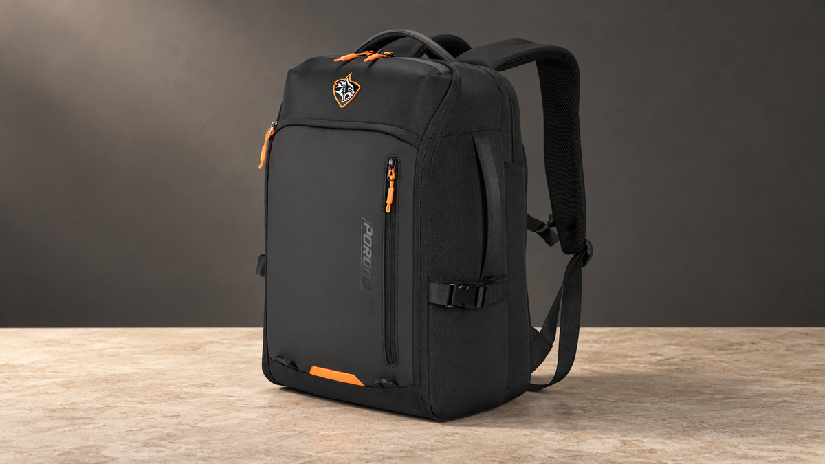 GREY Studio editorial | Porodo Gaming PS5 Storage & Laptop Backpack - Black | PDX554