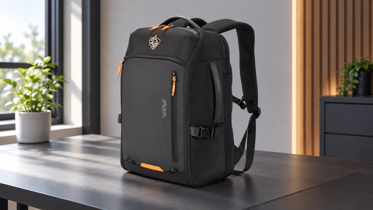 GREY Studio lifestyle | Porodo Gaming PS5 Storage & Laptop Backpack - Black | PDX554