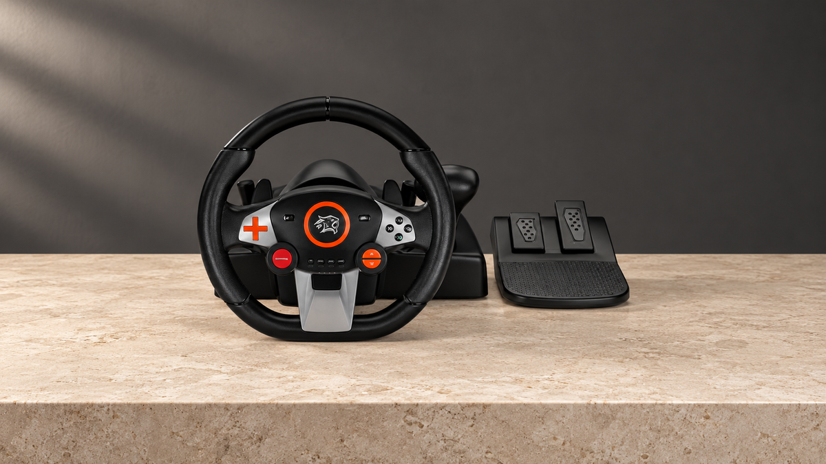 GREY Studio editorial | Porodo Gaming 7in1 Steering Wheel | PDX627