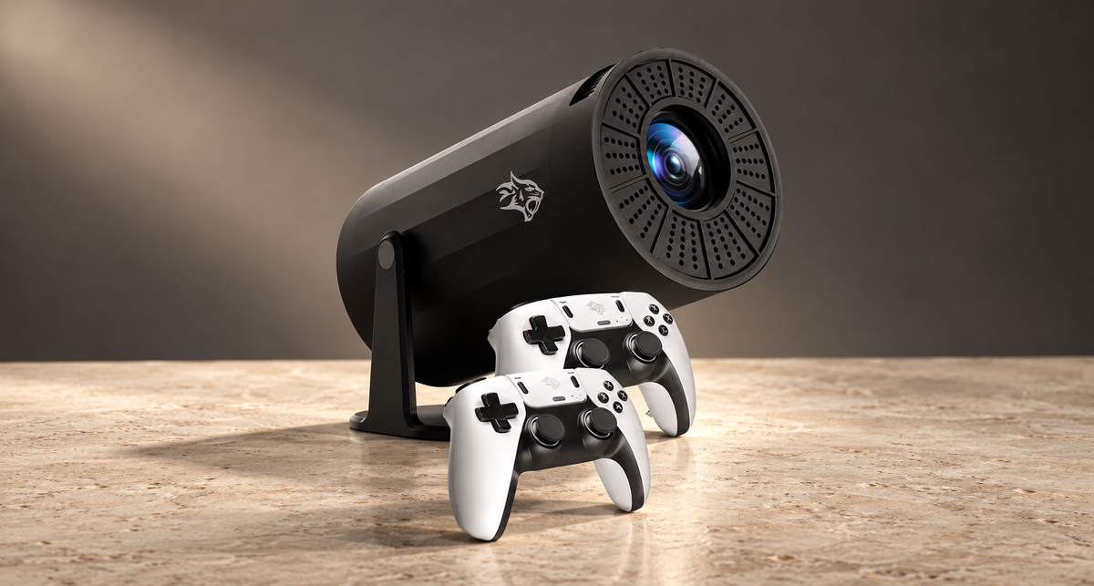 GREY Studio editorial | Porodo Gaming Projector with Controllers - Black | PDX639-BK