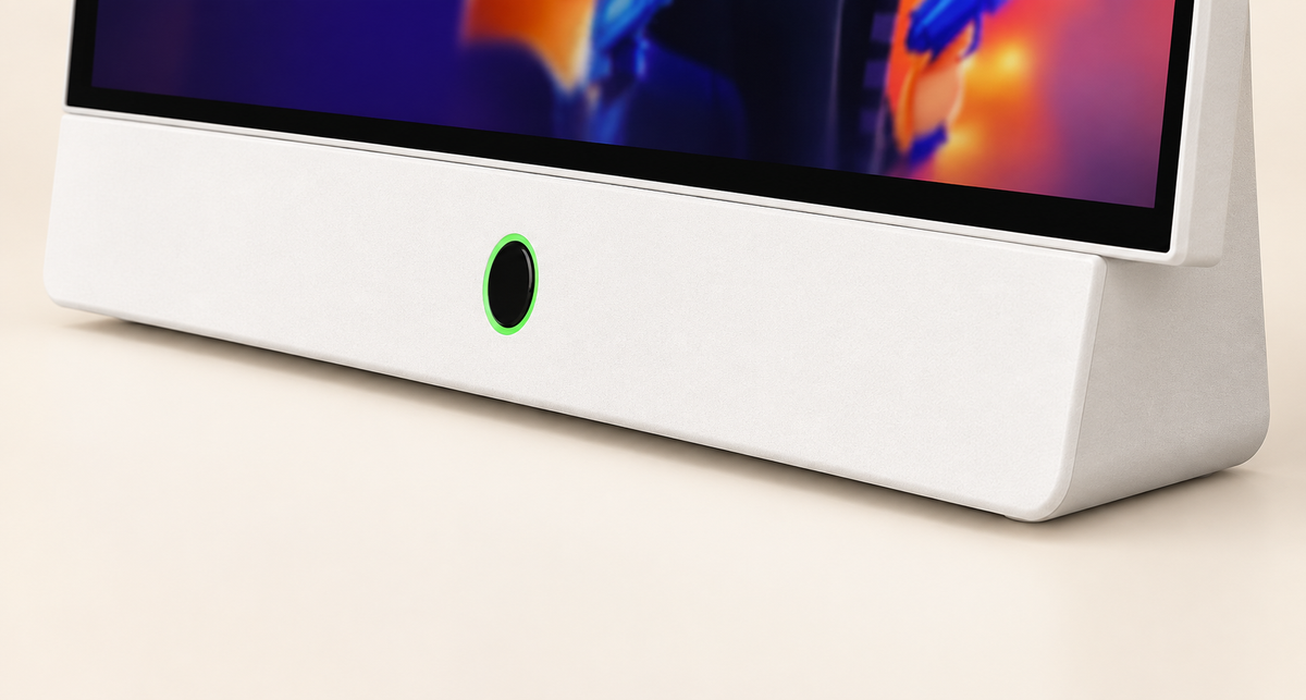 GREY Studio detail | Powerology Portable FHD Smart TV - White | PG27FWH