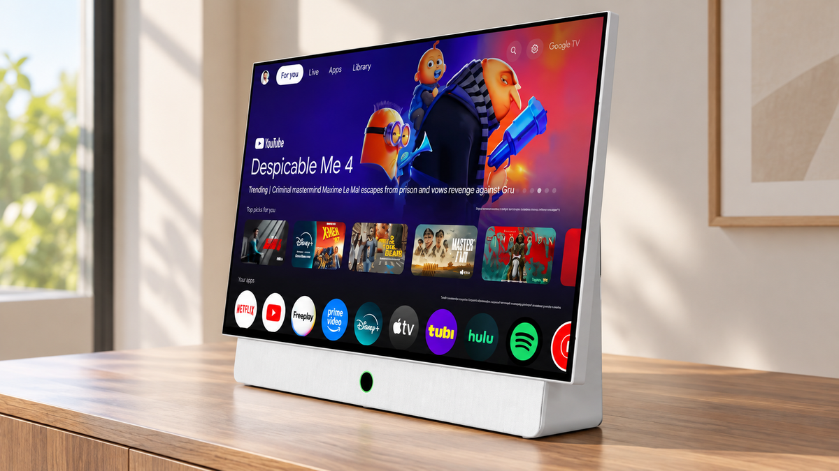 GREY Studio lifestyle | Powerology Portable FHD Smart TV - White | PG27FWH