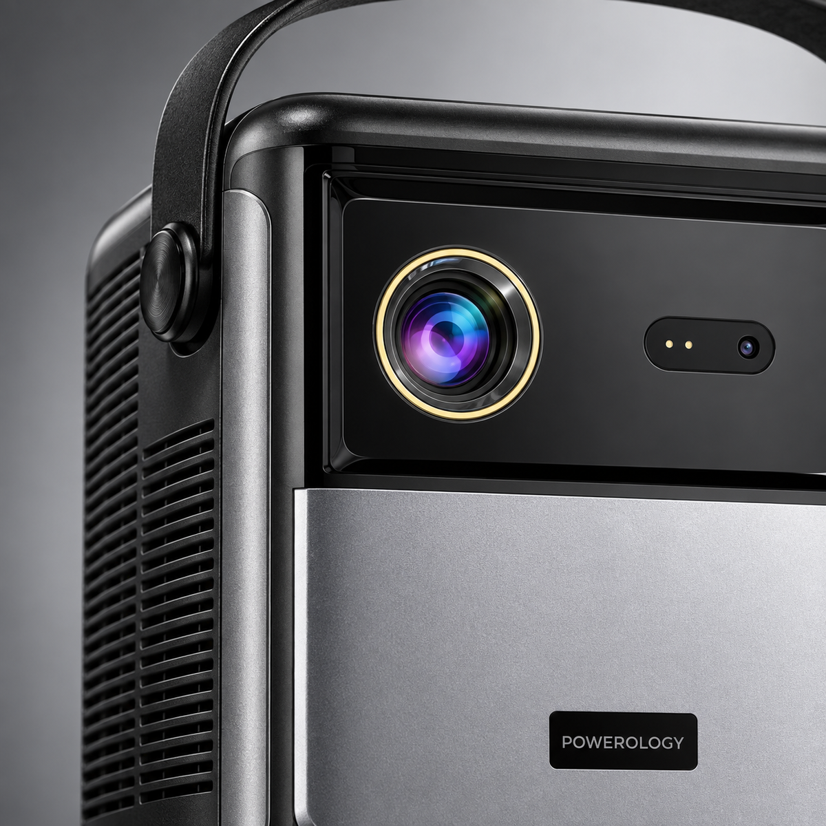 GREY Studio detail | Powerology Starbeam 100" Google DLP Projector - Black | PGTVPBK