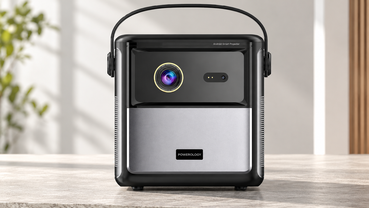 GREY Studio lifestyle | Powerology Starbeam 100" Google DLP Projector - Black | PGTVPBK