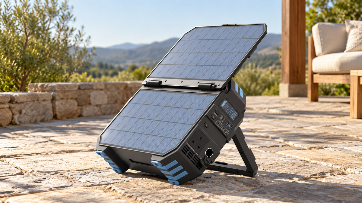 GREY Studio lifestyle | Powerology Helio 1600W Portable Solar Power Generator - Black | PPBCHA1600BK