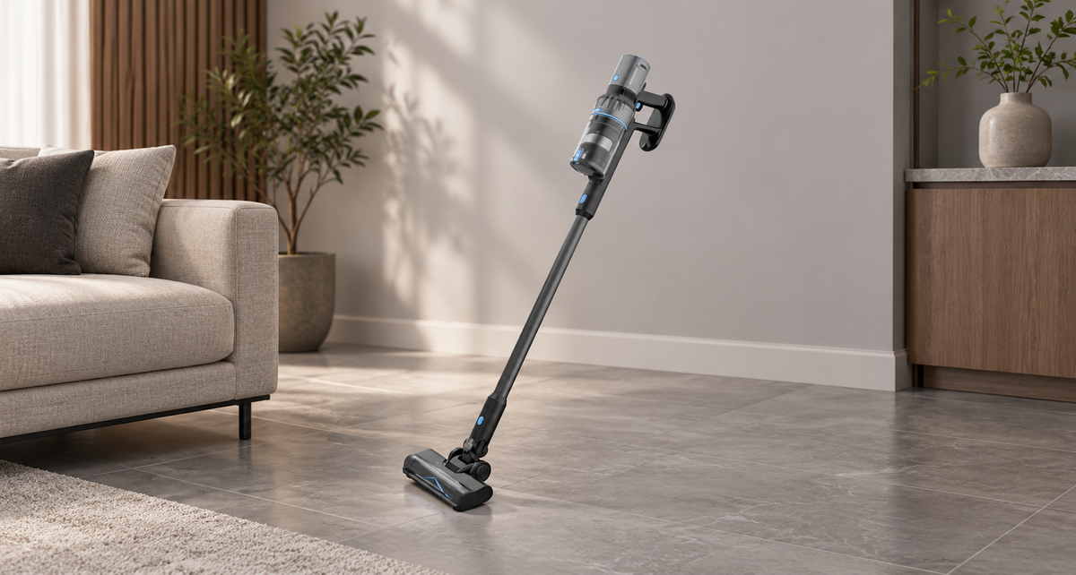 GREY Studio lifestyle | Powerology Cordless Stick Vacuum - Black | PPBCHA52