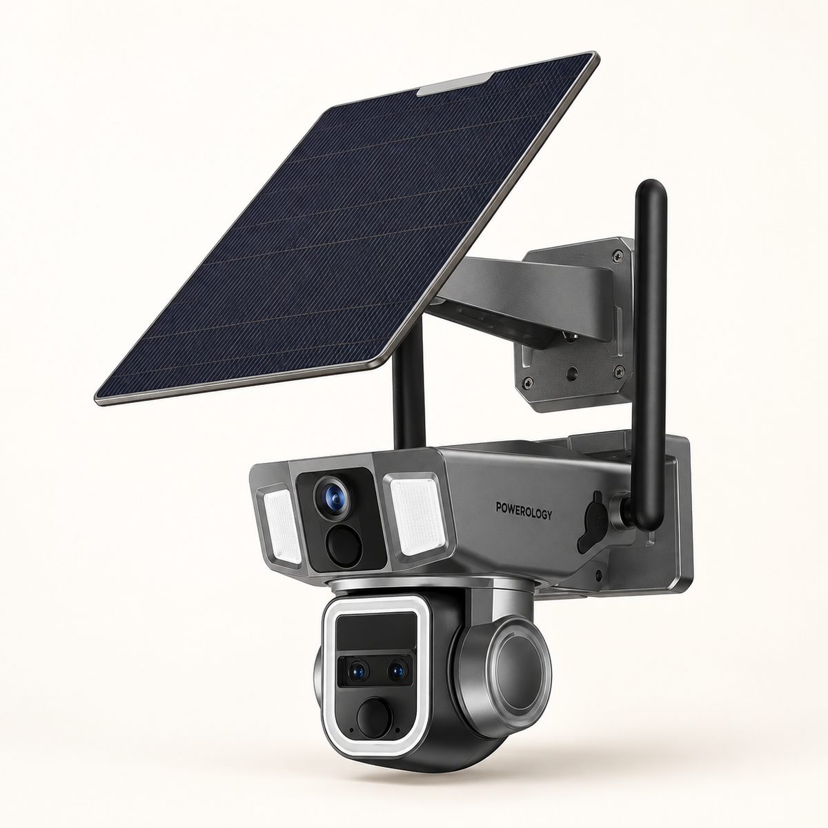 GREY Studio catalog | Powerology 4G/WiFi 360� Dual Lens Outdoor Camera - Black | PPBCHA69-BK