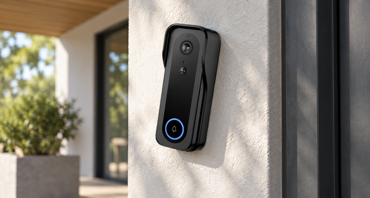 GREY Studio lifestyle | Powerology Smart Doorbell Camera - Black | PPBCHA85