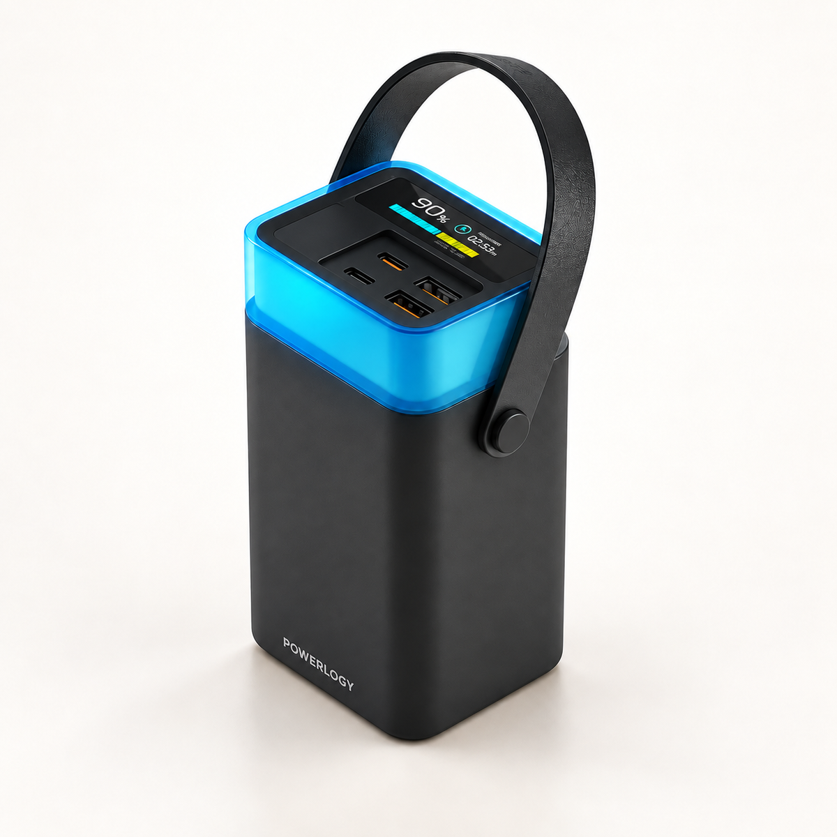 GREY Studio catalog | Powerology Halo Beam 40000mAh Power Bank PD 65W - Black | PPBCHA92BK