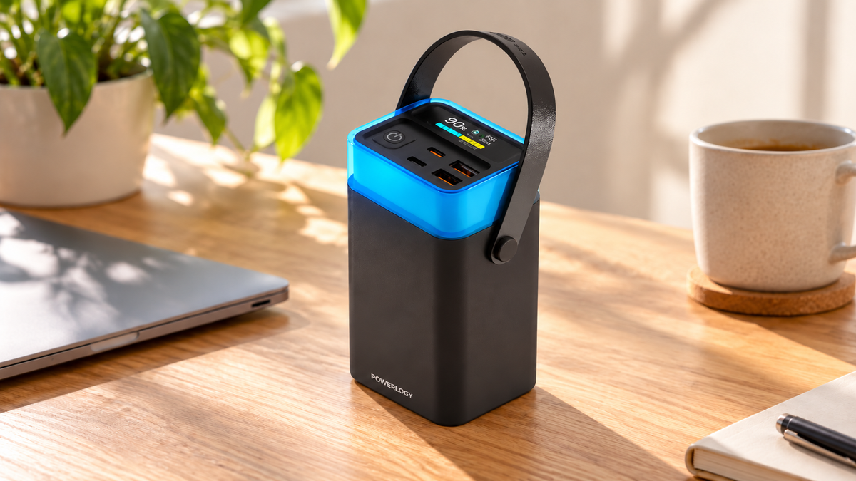 GREY Studio lifestyle | Powerology Halo Beam 40000mAh Power Bank PD 65W - Black | PPBCHA92BK