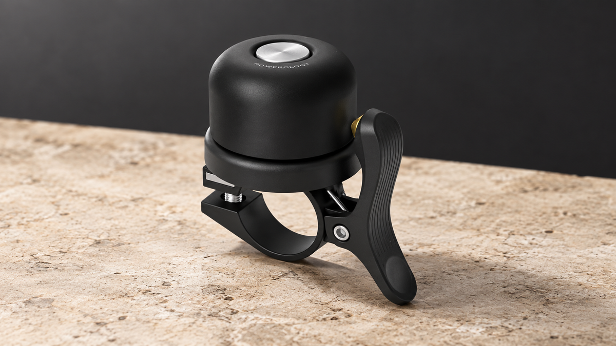 GREY Studio editorial | Powerology Bicycle & Scooter Bell With Airtag Mount - Black | PPBCHAX3