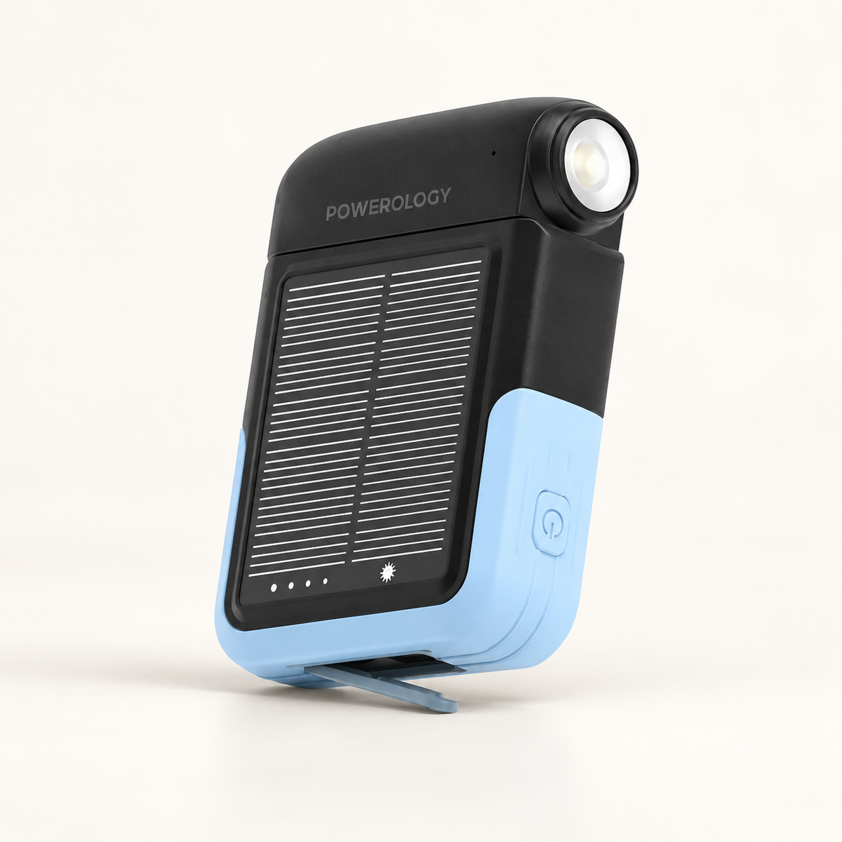 GREY Studio catalog | Powerology Sante 10000mAh Solar Power Bank - Black | PPBDS05BK