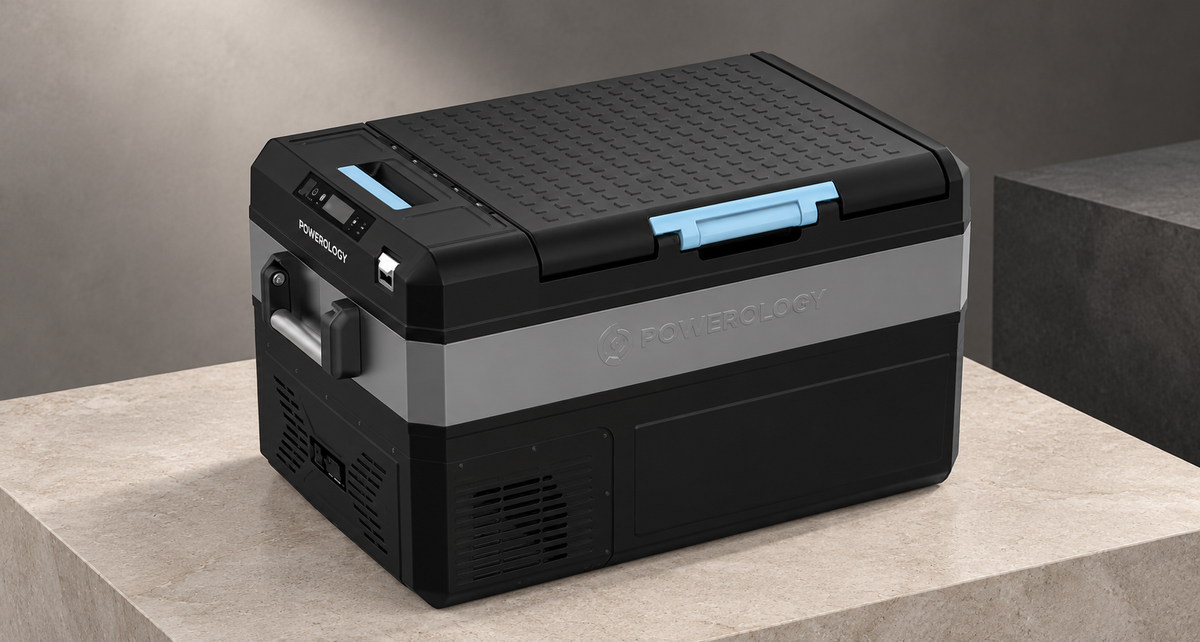GREY Studio editorial | Powerology Portable Fridge 55L with APP - Black | PPFA55LBK