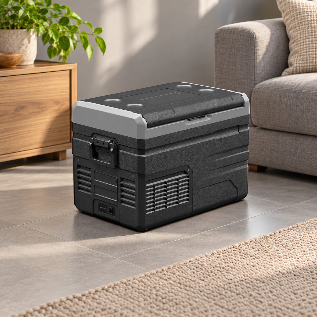 GREY Studio lifestyle | Powerology Small Dual Compartment Fridge and Freezer | PPOF35LGY
